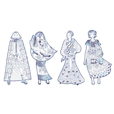 Ludimo | 73734 3070900095502-coloriage-mode-les-demoiselles---laura-et-ses-amies