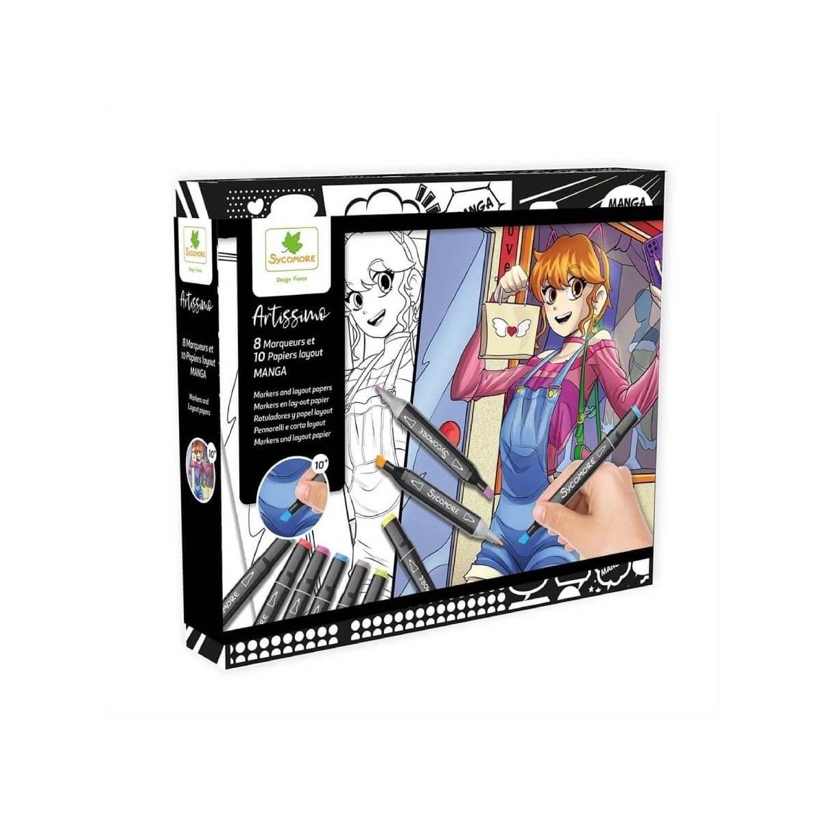 3517130012553-artissimo---manga-fille-8-marqueurs-et-10-papiers-layout