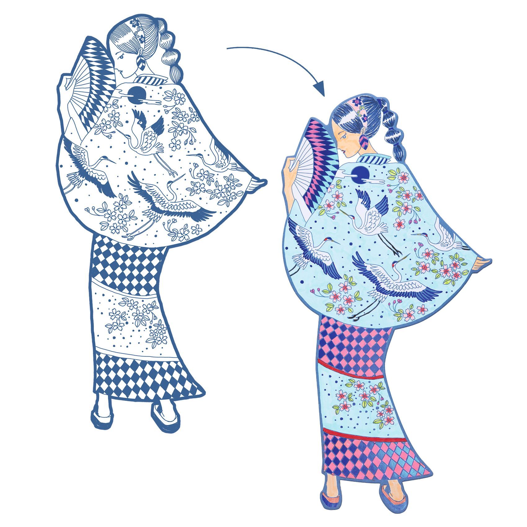 Ludimo | e8e2dc01-b9c2-4358-bce0-9bfaa626911b 3070900095502-coloriage-mode-les-demoiselles---laura-et-ses-amies