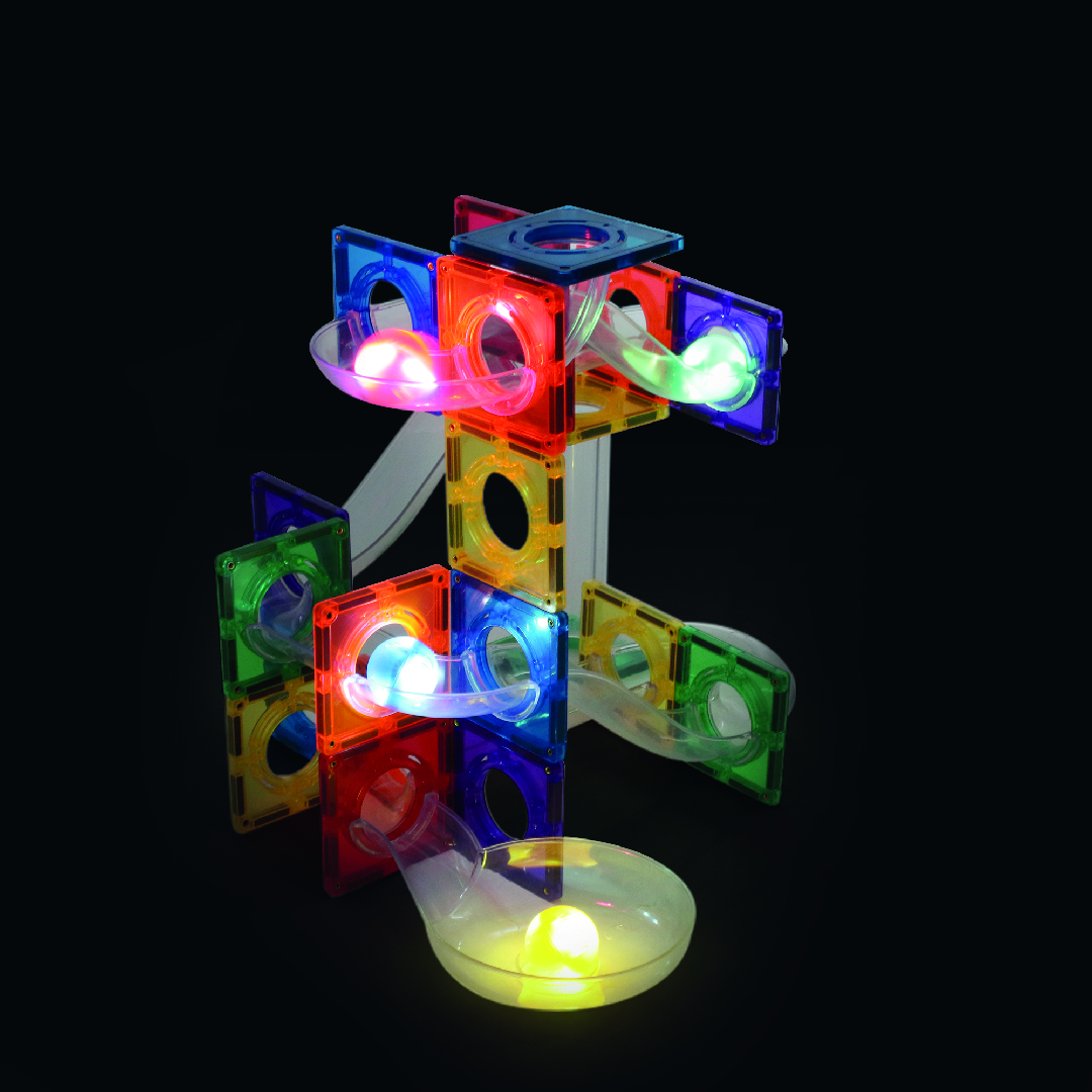 Ludimo | 81301 6096124770725-cleverclixx---kit-parcours-a-billes-lumineux-100-pieces