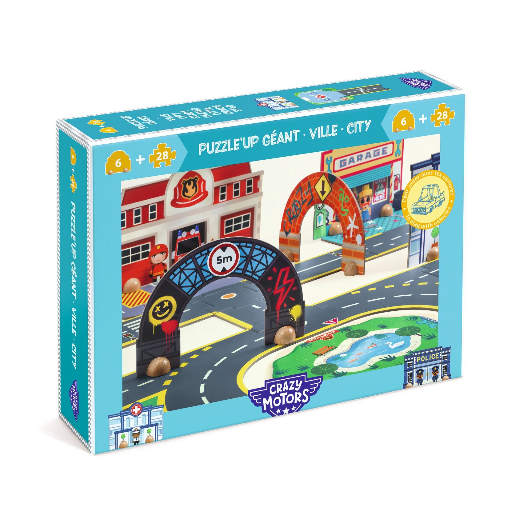 3070900054998-djeco-crazy-motors-puzzleup-ville--puzzle-de-sol-et-decor-des-4-ans