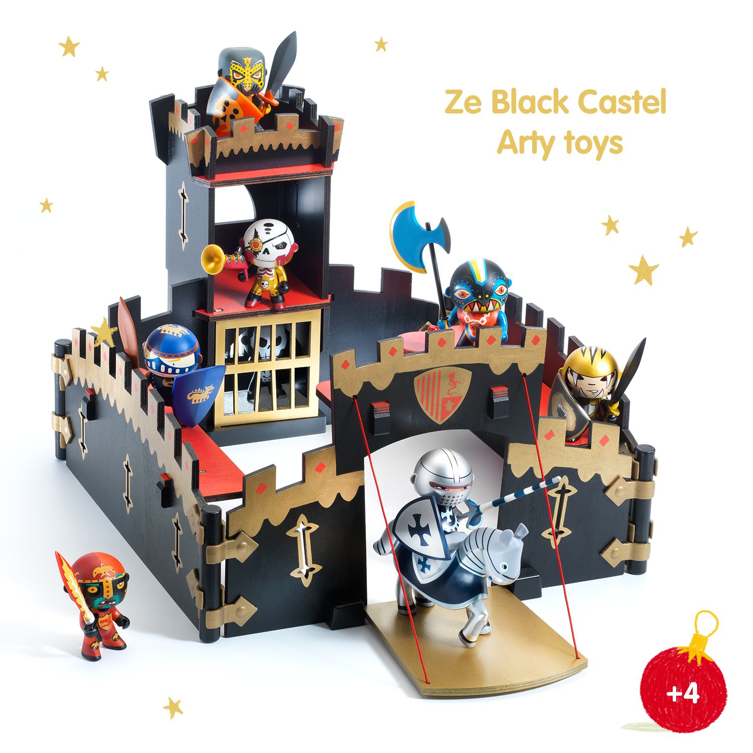 3070900067493-djeco-arty-toys-ze-black-castel--chateau-fort-en-bois-des-4-ans