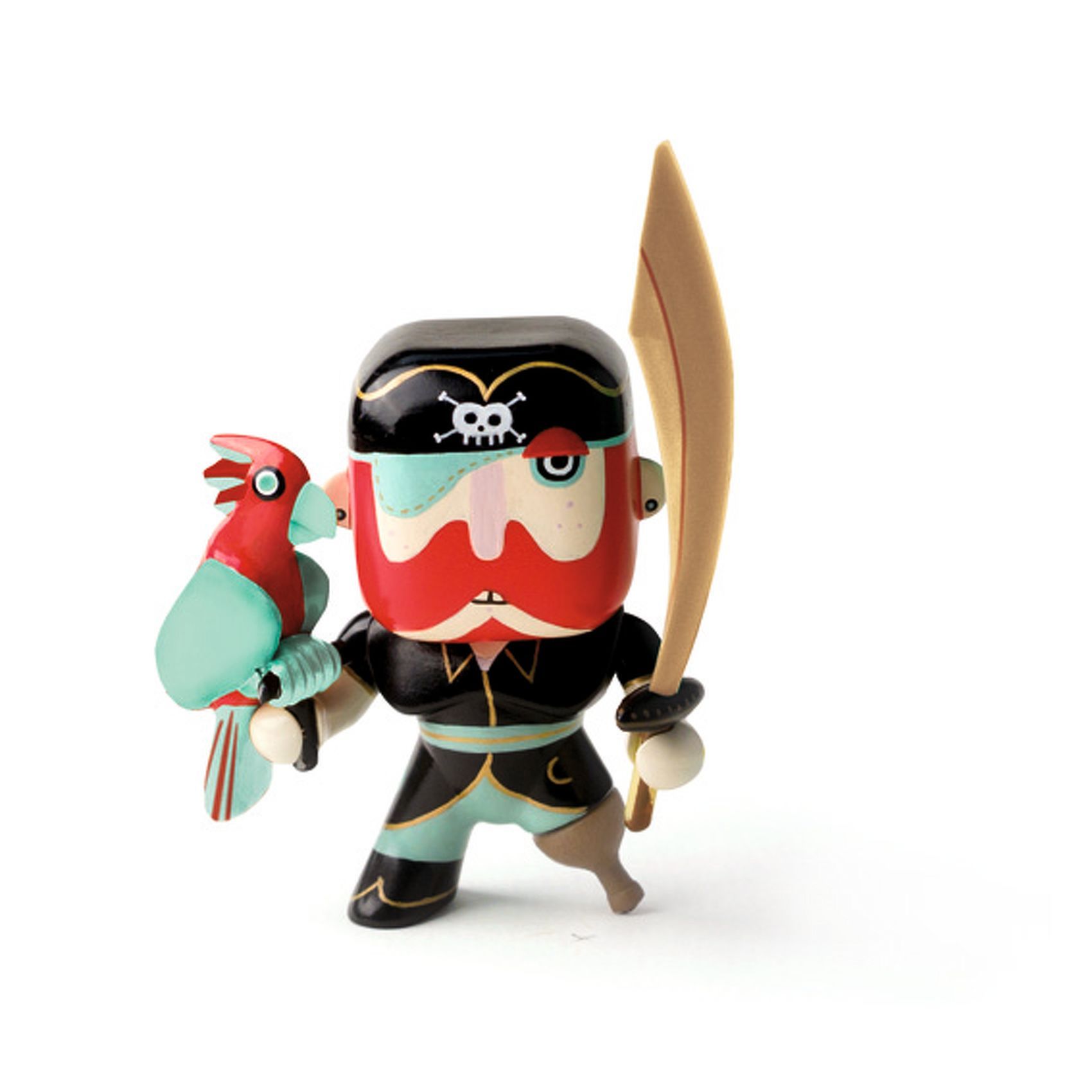 3070900068162-djeco-arty-toys-sam-parrot--figurine-pirate-articulee-des-4-ans