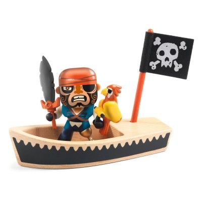 3070900068483-djeco-arty-toys-bily-cannot--figurine-pirate-avec-barque-des-4-ans