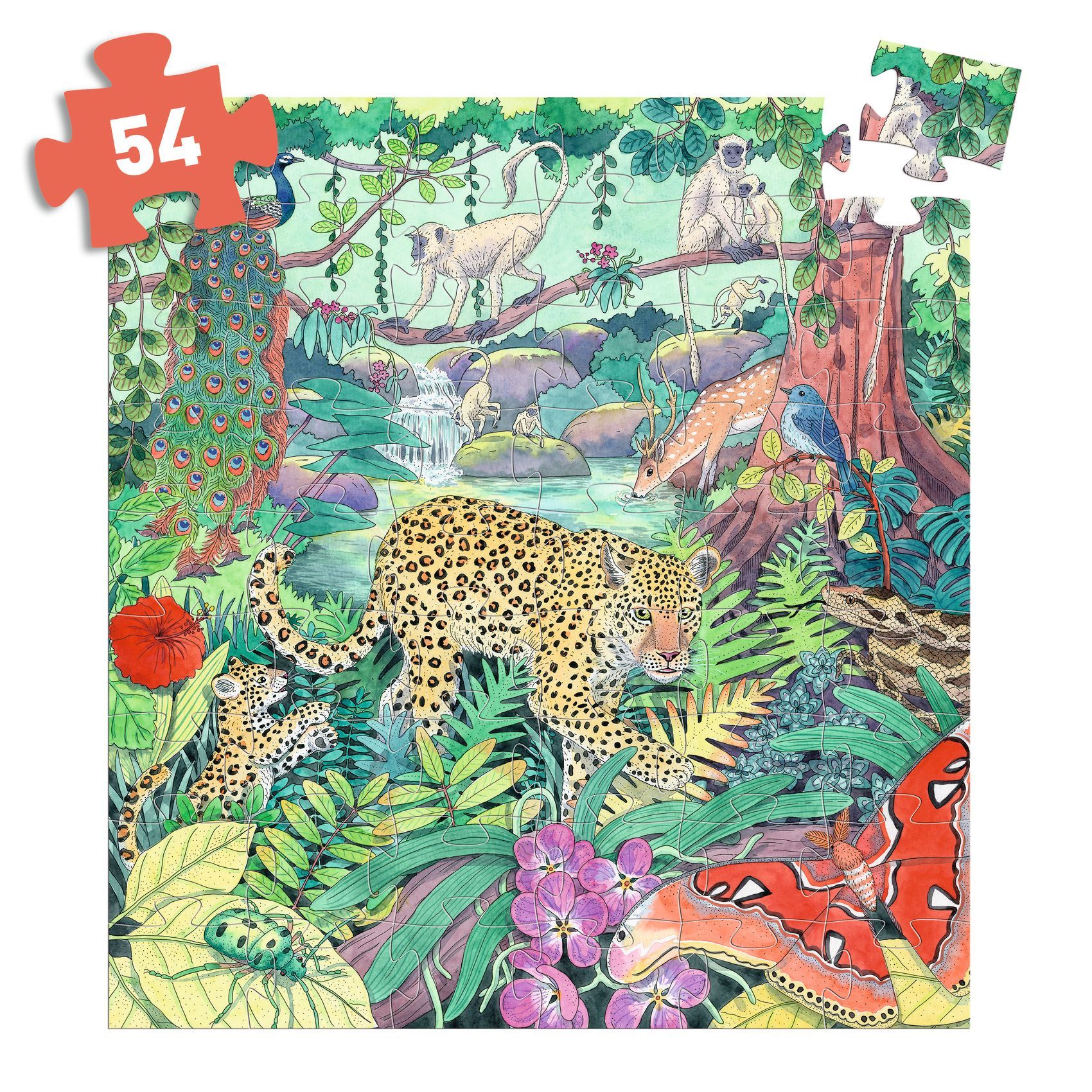3070900072930-puzzle-jungle-indienne-54-pieces-djeco--puzzle-silhouette-des-5-ans