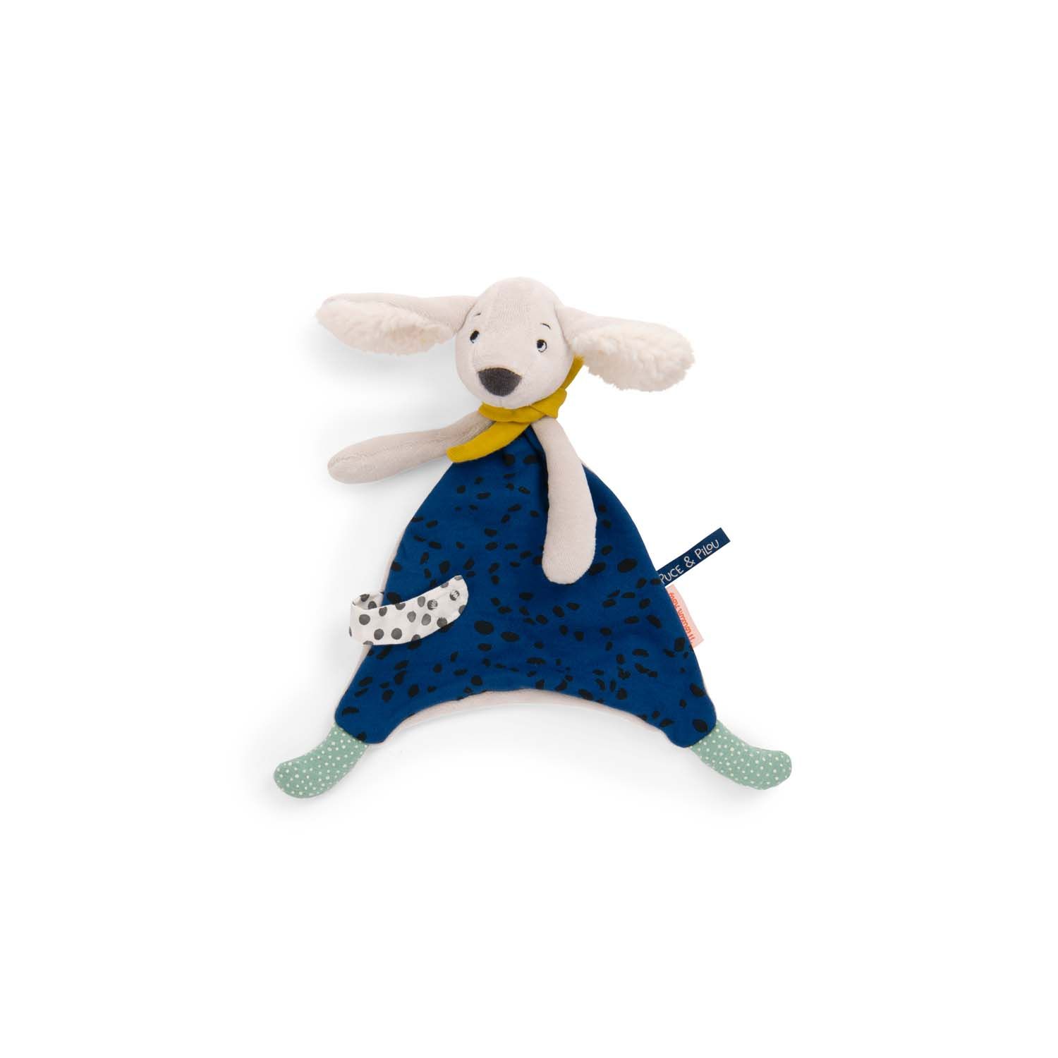 3575676840061-doudou-pilou-bleu-moulin-roty--puce--pilou--doudou-chien-avec-attache-tetine