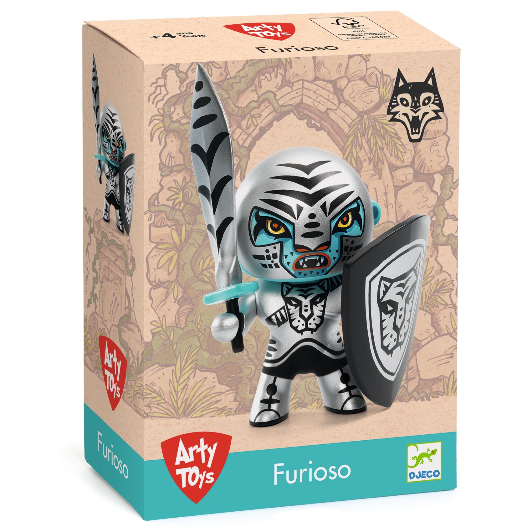 3070900069138-figurine-arty-toys-furioso-djeco--guerrier-articule-avec-epee-et-bouclier