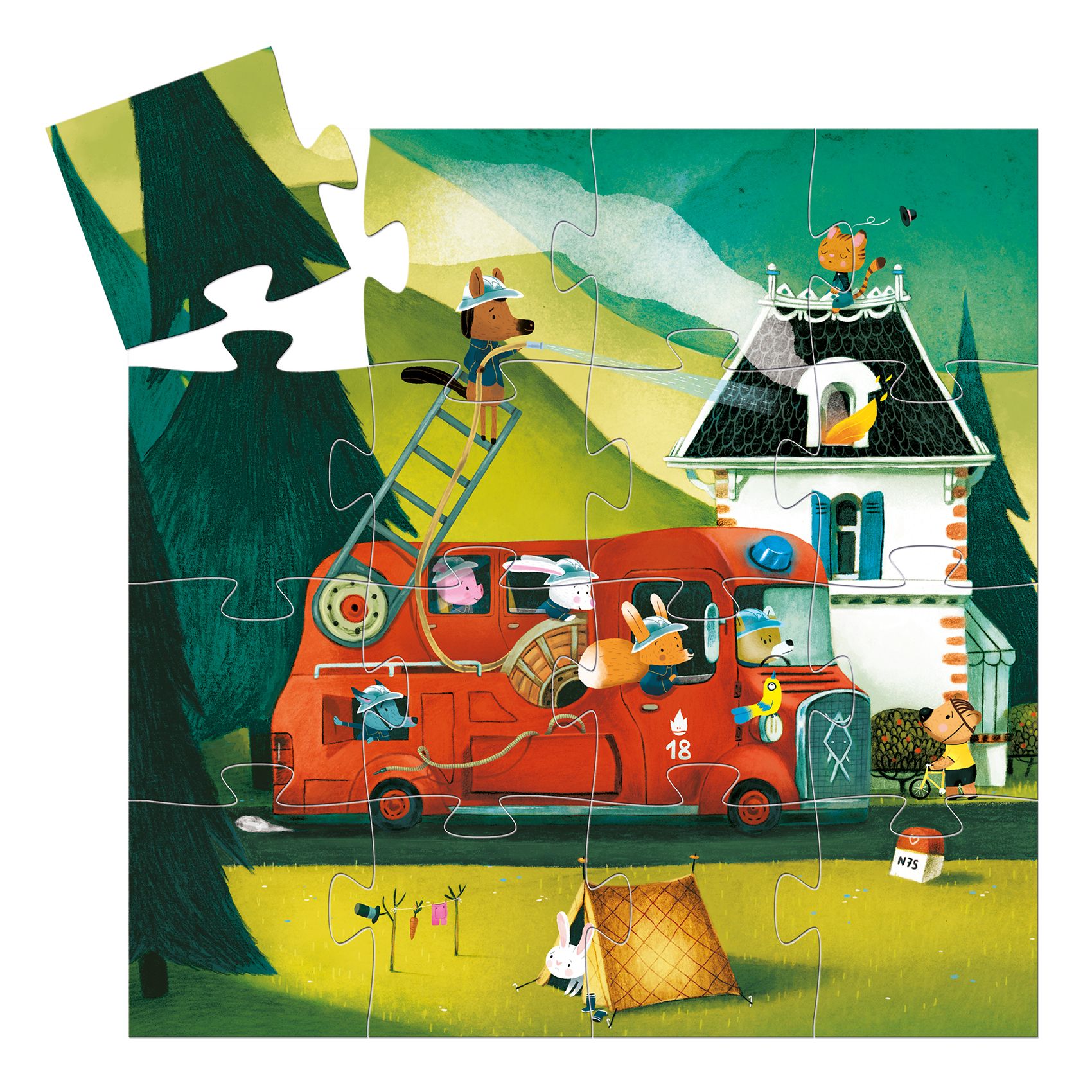 3070900072695-le-camion-de-pompier--puzzle-silhouette-16-pieces-des-3-ans