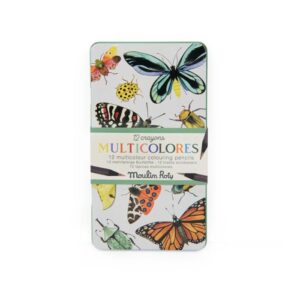 3575677191018-12-crayons-multicolores-moulin-roty--tout-autour-du-monde--boite-metal-illustree