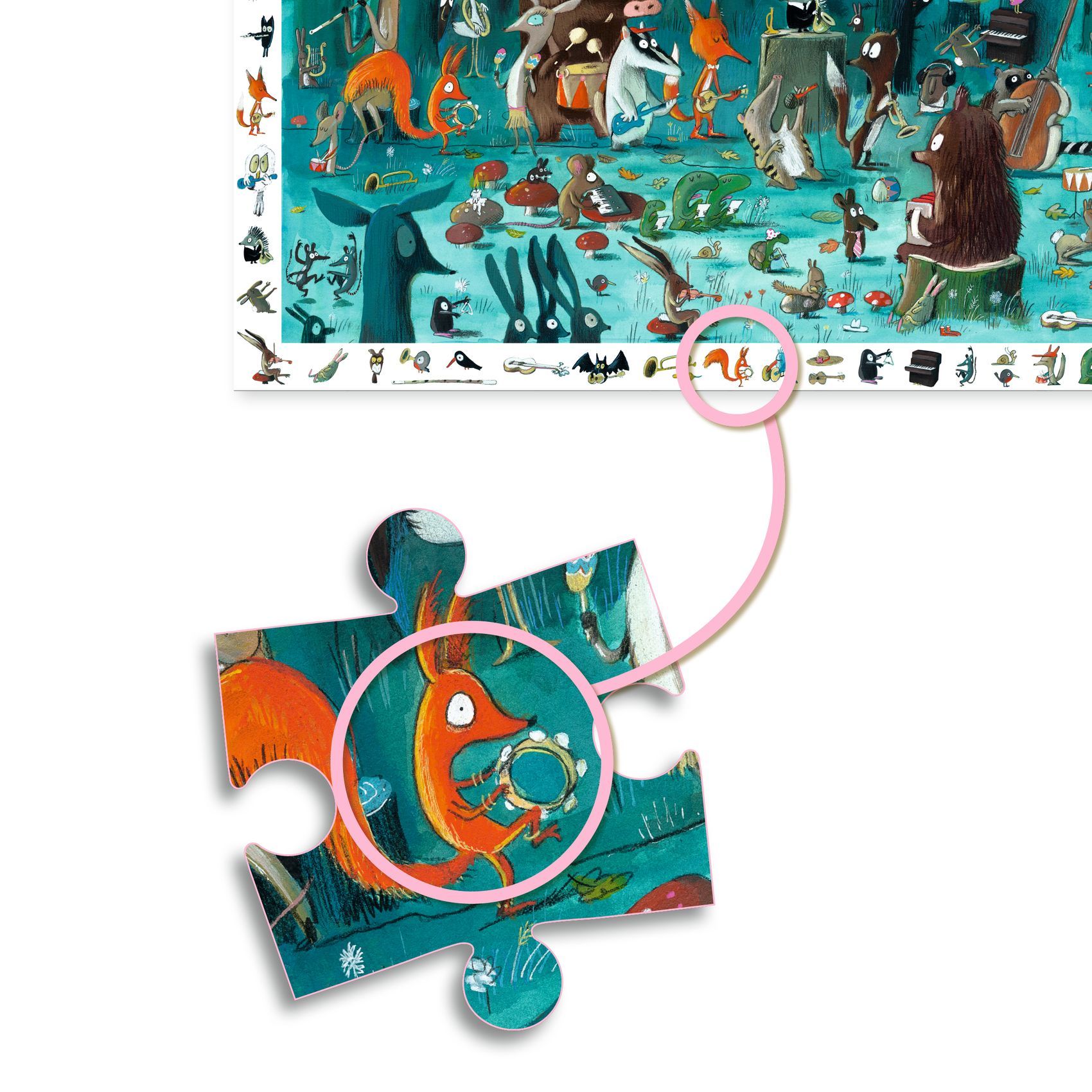 3070900075887-puzzle-observation-lorchestre-djeco--puzzle-35-pieces-avec-poster-des-3-ans
