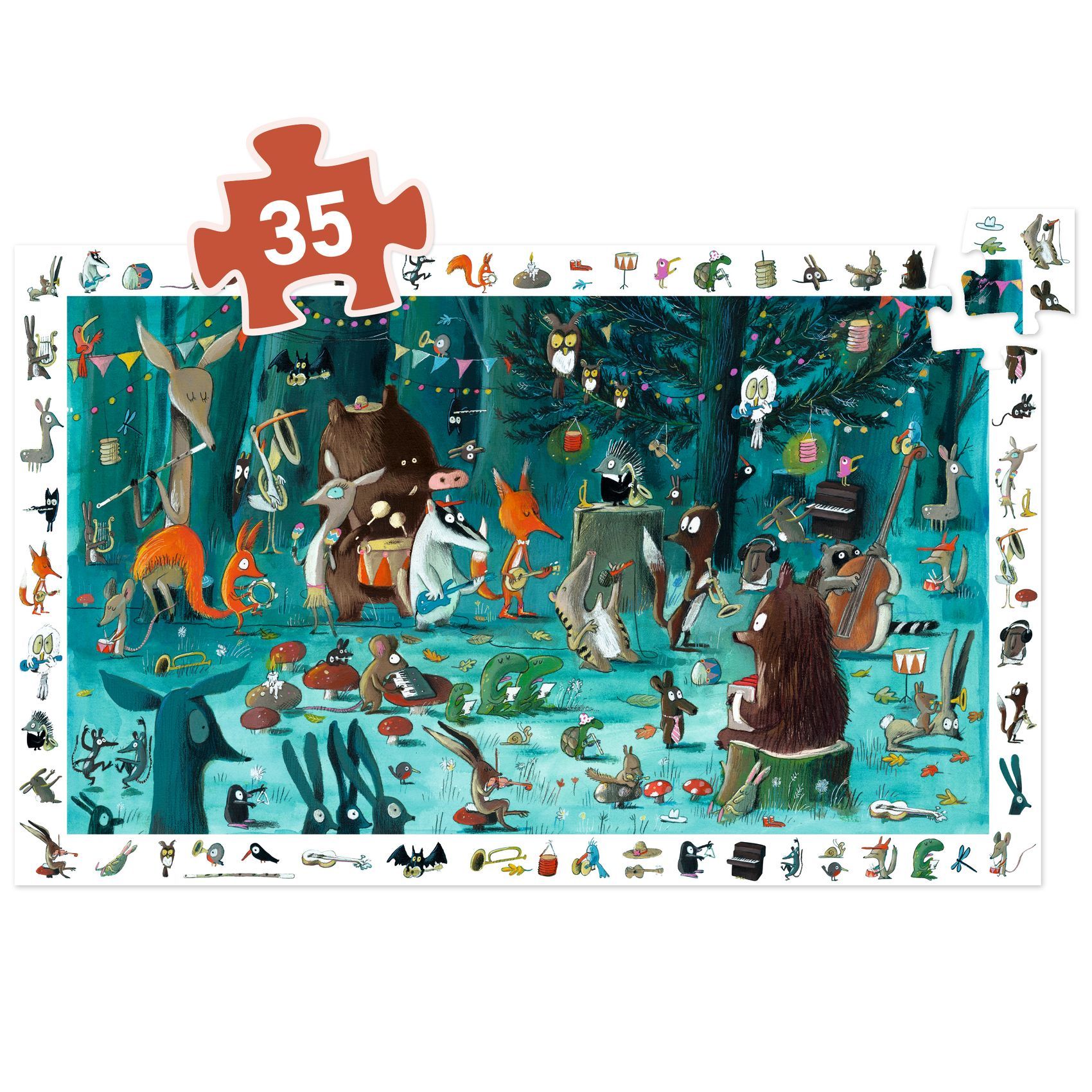3070900075887-puzzle-observation-lorchestre-djeco--puzzle-35-pieces-avec-poster-des-3-ans